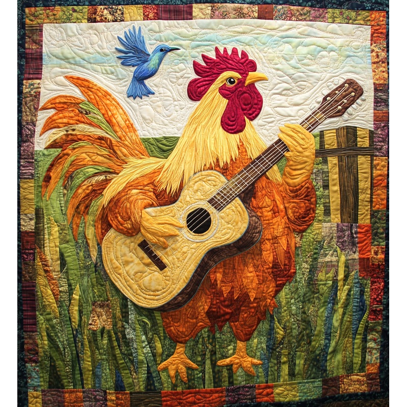 Chicken Guitarist DAI241224334 Quilt Blanket