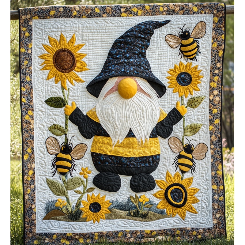 Bee Gnome DAI241224492 Quilt Blanket