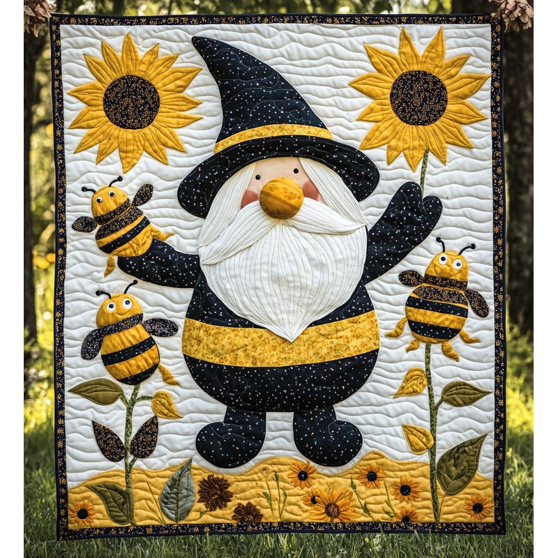 Bee Gnome DAI241224493 Quilt Blanket