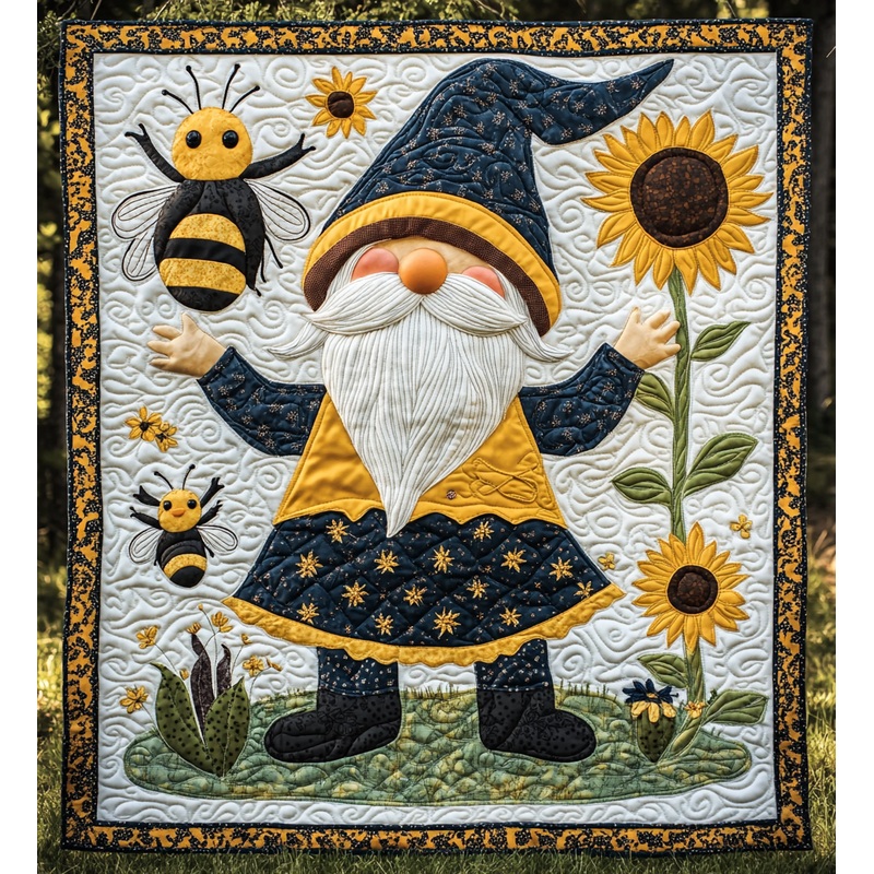Bee Gnome DAI241224494 Quilt Blanket