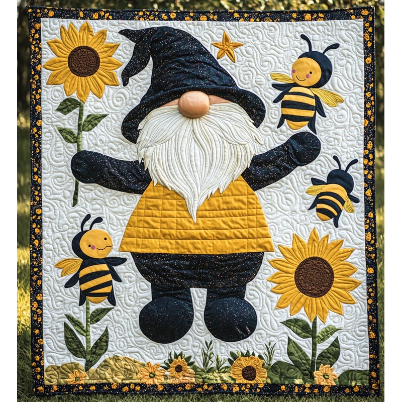 Bee Gnome DAI241224495 Quilt Blanket