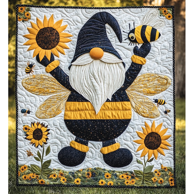Bee Gnome DAI241224496 Quilt Blanket