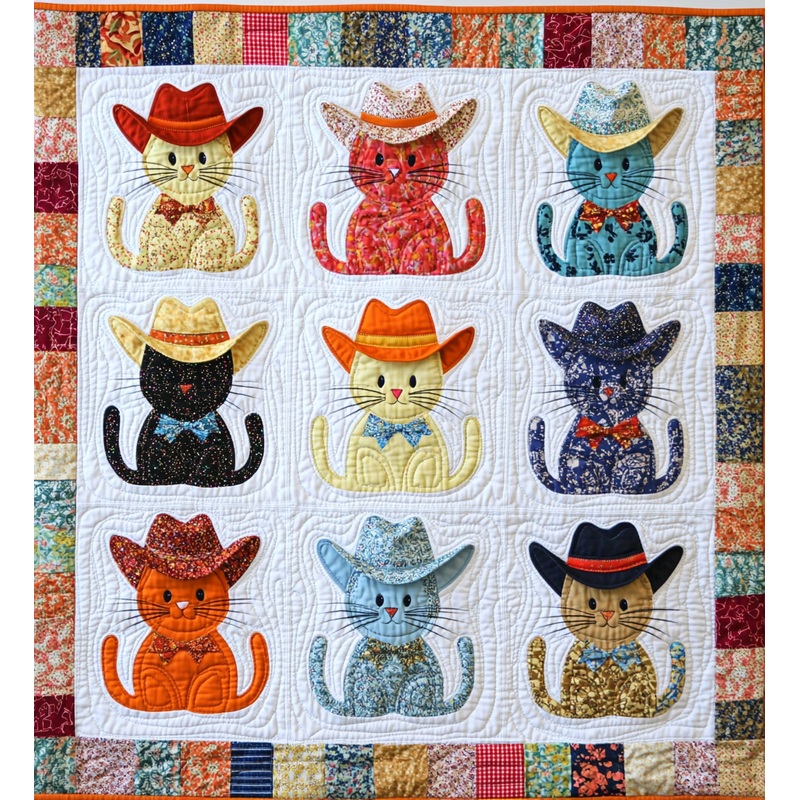 Cowboy Cat DAI241224361 Quilt Blanket