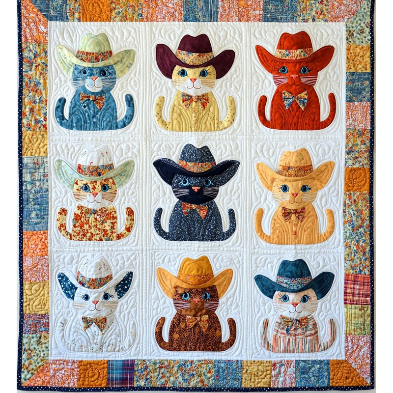 Cowboy Cat DAI241224362 Quilt Blanket