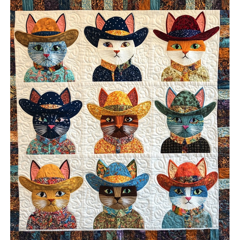 Cowboy Cat DAI241224363 Quilt Blanket