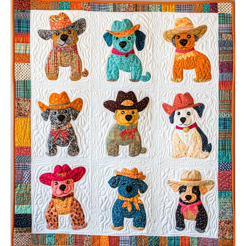 Cowboy Dog DAI241224366 Quilt Blanket