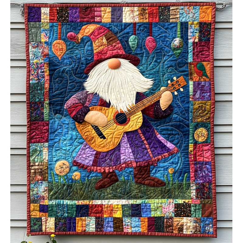 Gnome Guitarist DAI241224336 Quilt Blanket