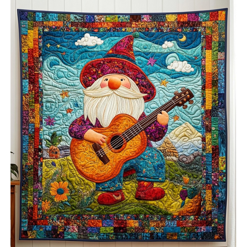 Gnome Guitarist DAI241224337 Quilt Blanket