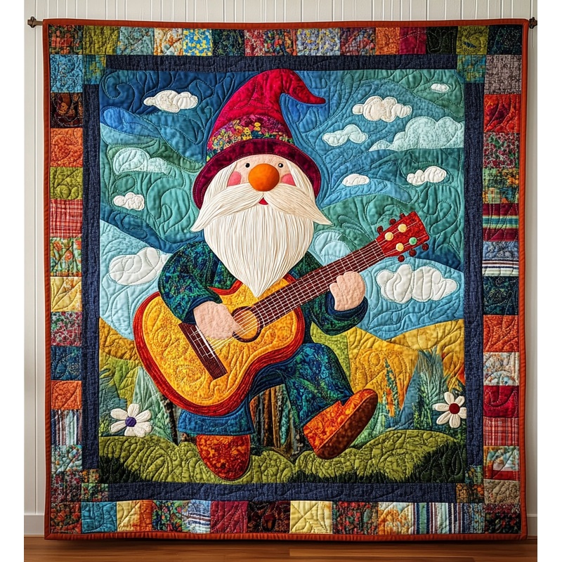 Gnome Guitarist DAI241224338 Quilt Blanket
