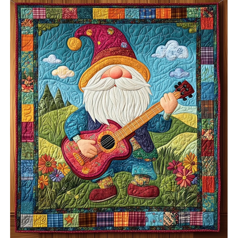 Gnome Guitarist DAI241224340 Quilt Blanket