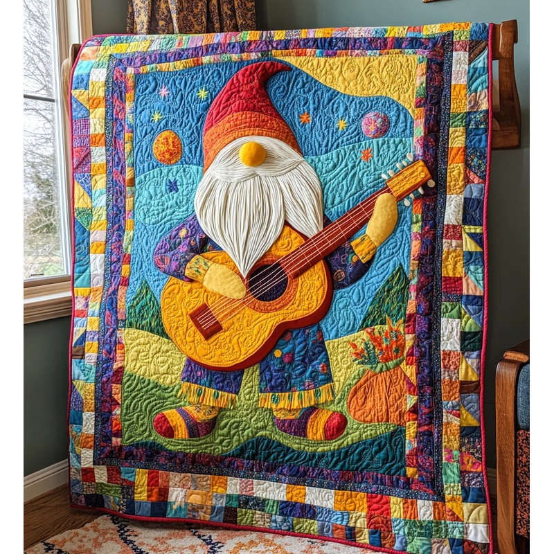 Gnome Guitarist DAI241224342 Quilt Blanket
