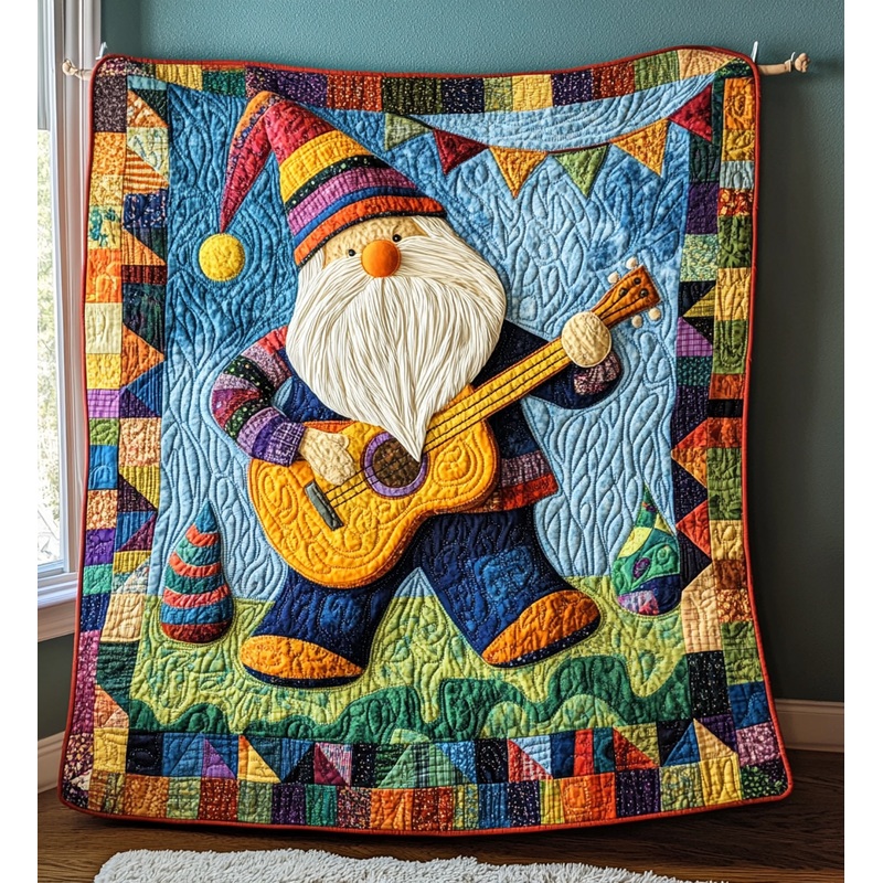 Gnome Guitarist DAI241224343 Quilt Blanket