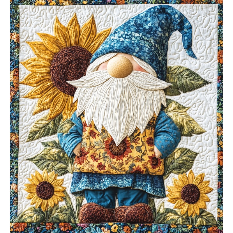 Sunflower Gnome DAI241224475 Quilt Blanket