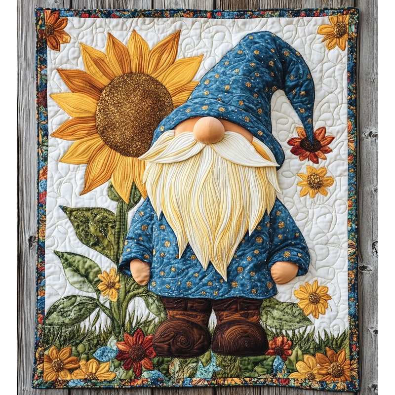 Sunflower Gnome DAI241224476 Quilt Blanket