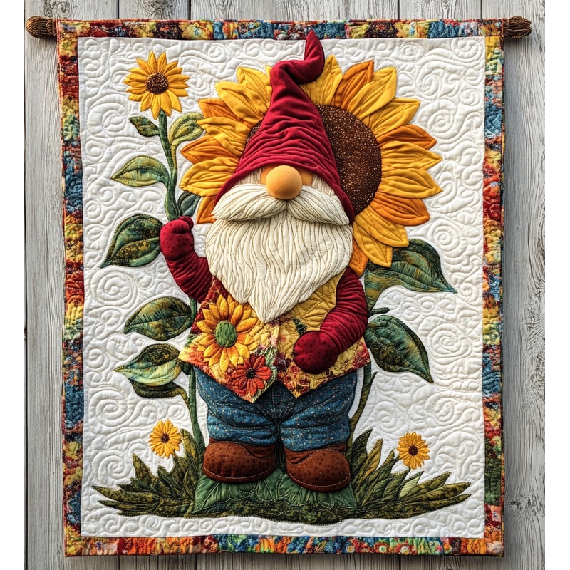 Sunflower Gnome DAI241224477 Quilt Blanket