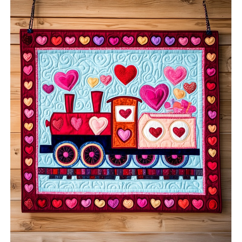 Valentine Train DAI241224451 Quilt Blanket