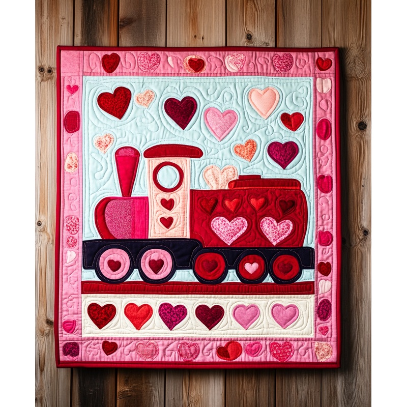 Valentine Train DAI241224452 Quilt Blanket