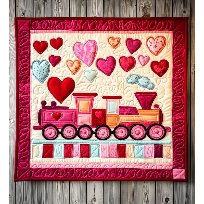 Valentine Train DAI241224453 Quilt Blanket