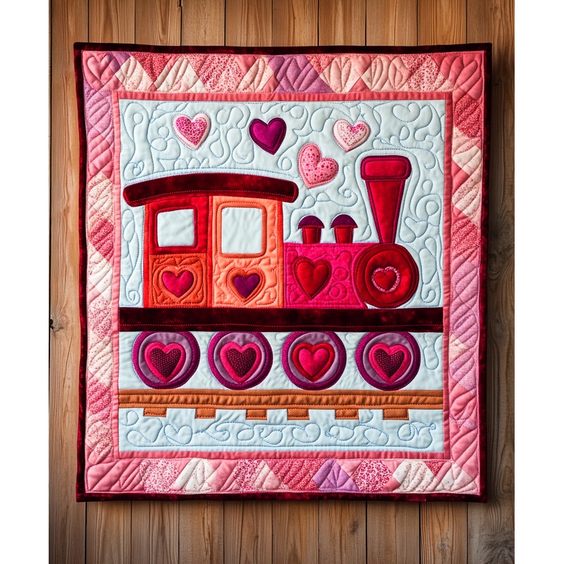 Valentine Train DAI241224454 Quilt Blanket