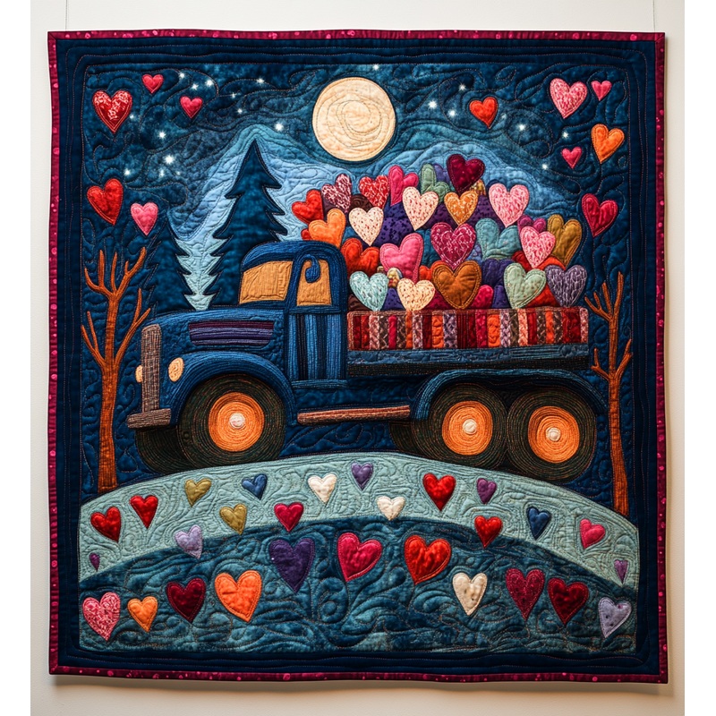Valentine Truck DAI241224431 Quilt Blanket
