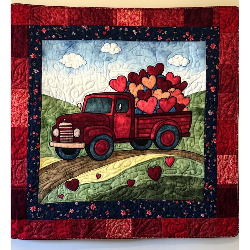 Valentine Truck DAI241224433 Quilt Blanket
