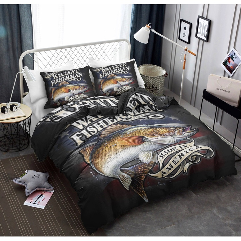 Walleye Fisherman Made In America NN1010139T Bedding Sets