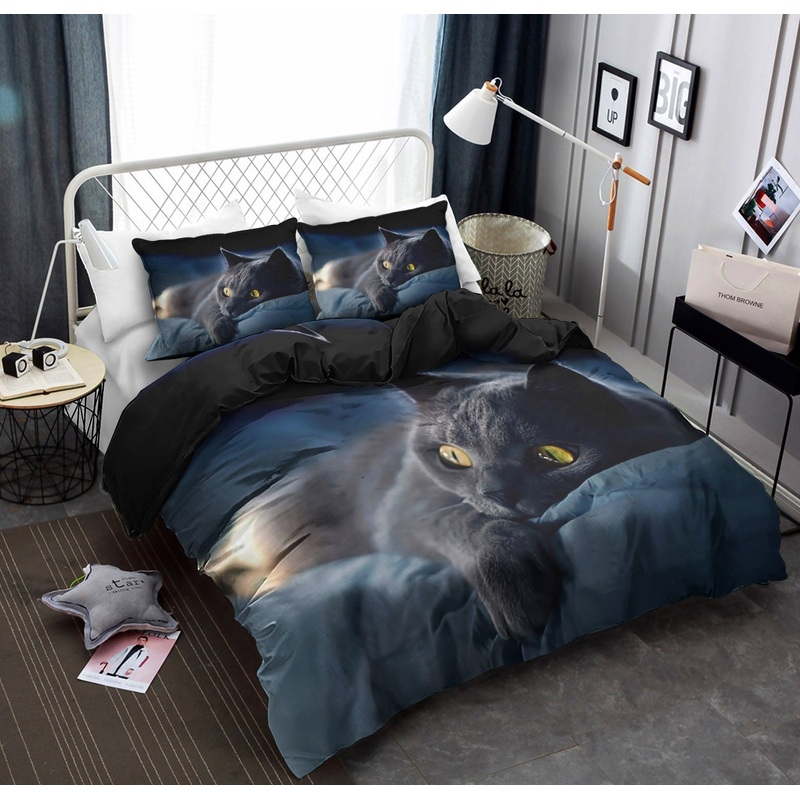 3D Black Cat Printing Polyester CLA22100625B Bedding Sets