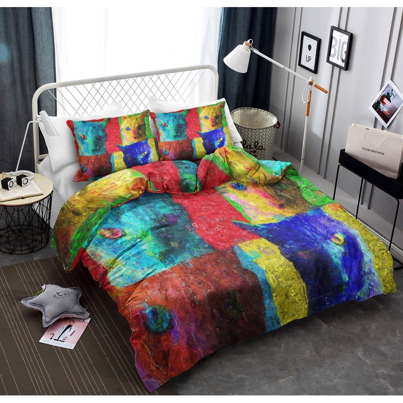 Abstract Rainbow Cat CL100801MD Bedding Sets