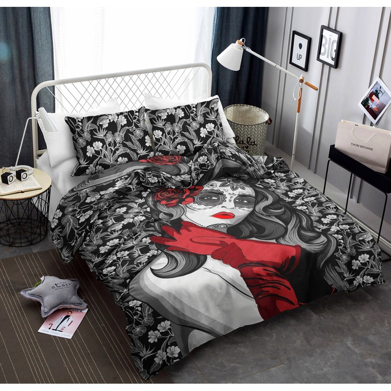 Black Roses and Skull Girl CLA19100321B Bedding Sets
