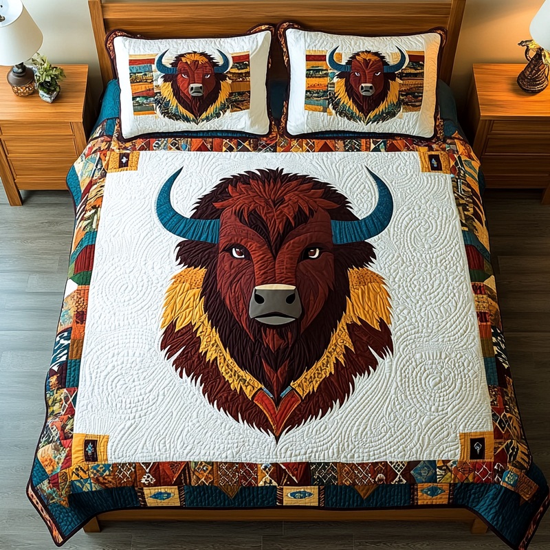 Native American Bison DAI301224244 Quilt Bedding Set