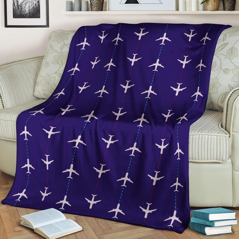 Airplane Pattern CLA15100084F Sherpa Fleece Blanket