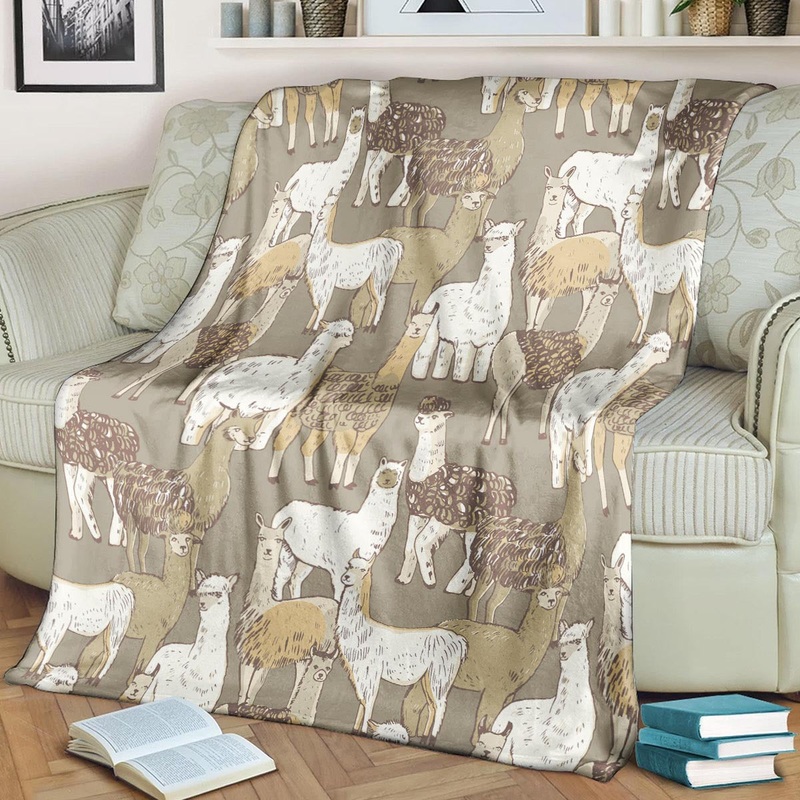 Alpaca Pattern CLA15100114F Sherpa Fleece Blanket