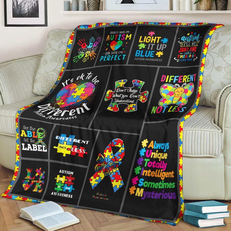 Autism CLA140802 Sherpa Fleece Blanket