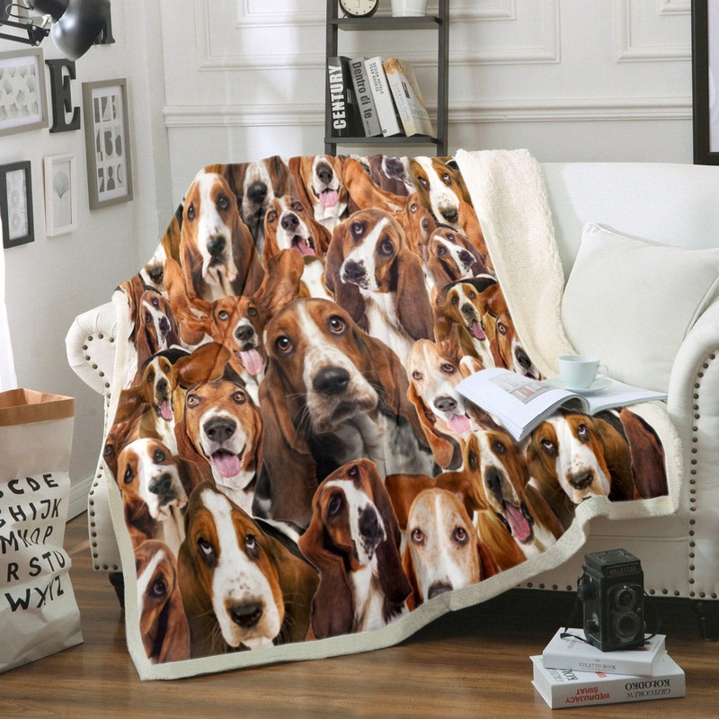 Basset Hound HM170802T Sherpa Fleece Blanket