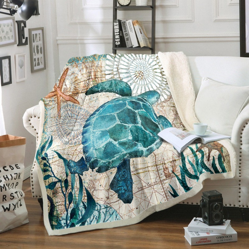 Turtle HM260816TT Sherpa Fleece Blanket