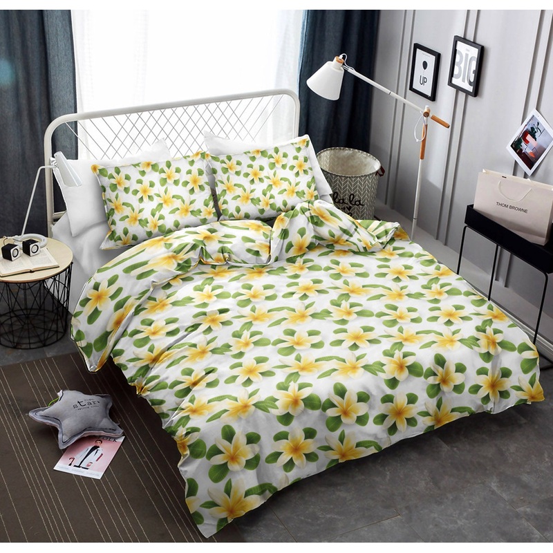 Yellow Plumeria Pattern Print Design CLA19101591B Bedding Sets