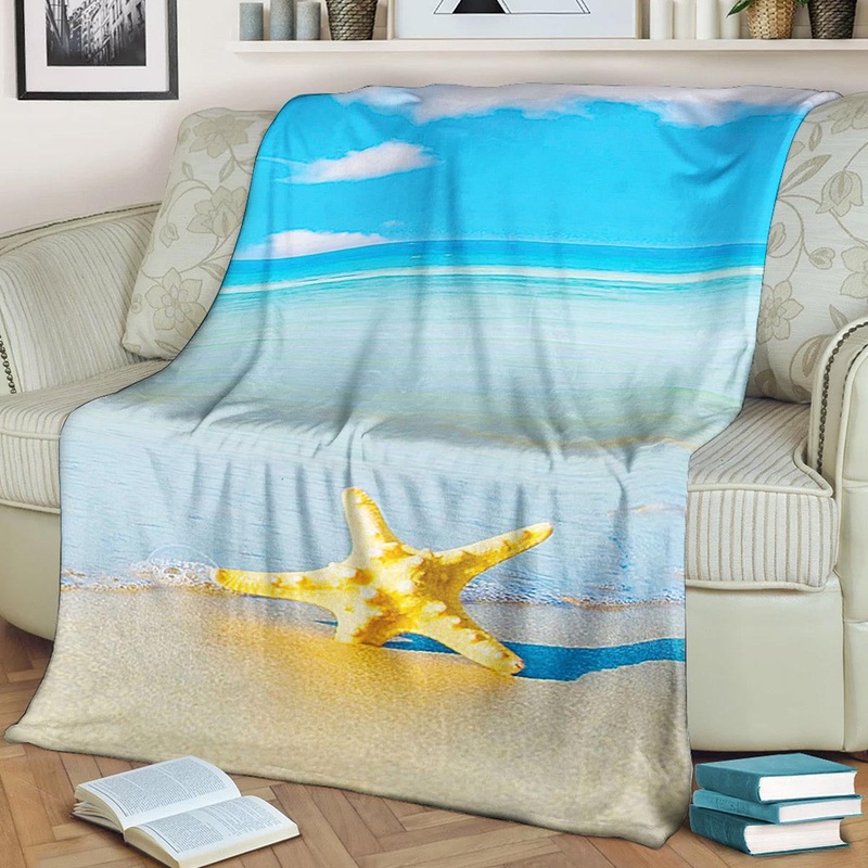 Beach Starfish CLA21100295F Sherpa Fleece Blanket