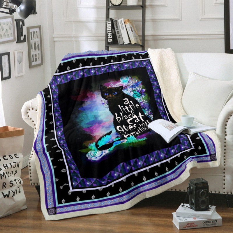 Black Cat HM230813TT Sherpa Fleece Blanket