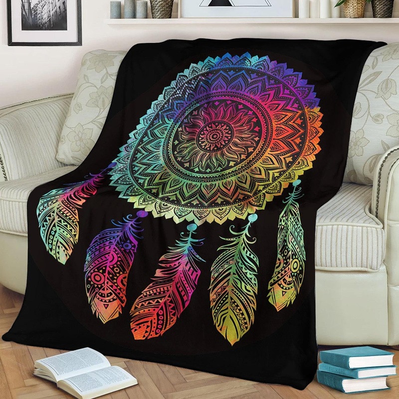 Black Dreamcatcher CLA1910100F Sherpa Fleece Blanket