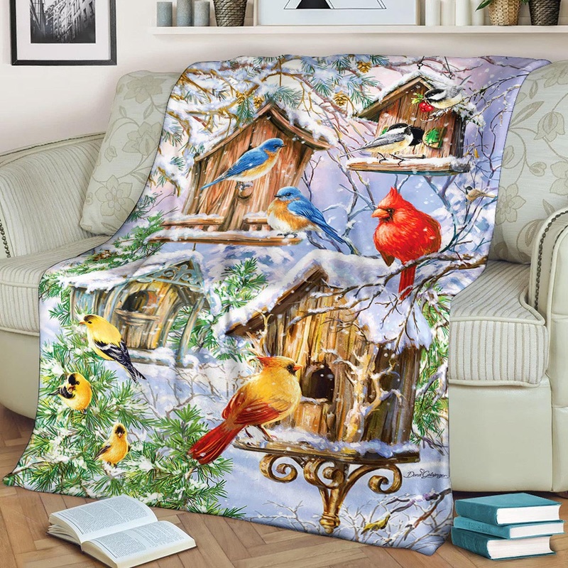 Awesome Birds CLA21100874F Sherpa Fleece Blanket