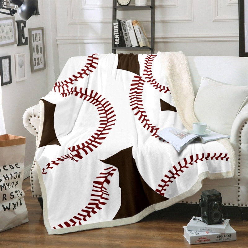 Baseball HM270806F Sherpa Fleece Blanket