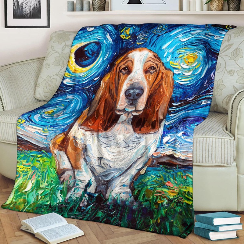 Basset Hound DD170803F Sherpa Fleece Blanket