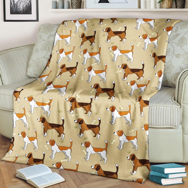 Beagle Pattern CLA15100261F Sherpa Fleece Blanket