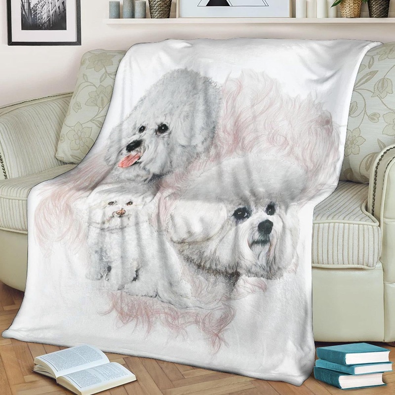 Bichon Frise HM0110006TT Sherpa Fleece Blanket