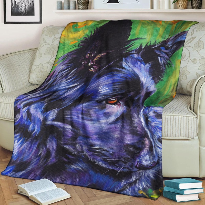 Black German Shepherd BL070909F Sherpa Fleece Blanket