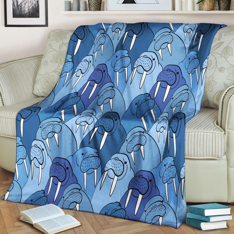 Walrus Pattern CLA15101066F Sherpa Fleece Blanket