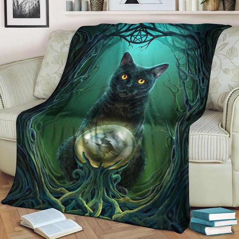 Witch Cat DD260911F Sherpa Fleece Blanket