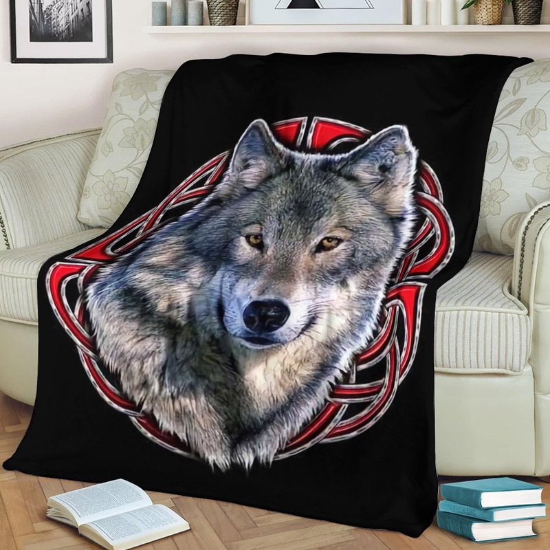Wolf BL290861F Sherpa Fleece Blanket