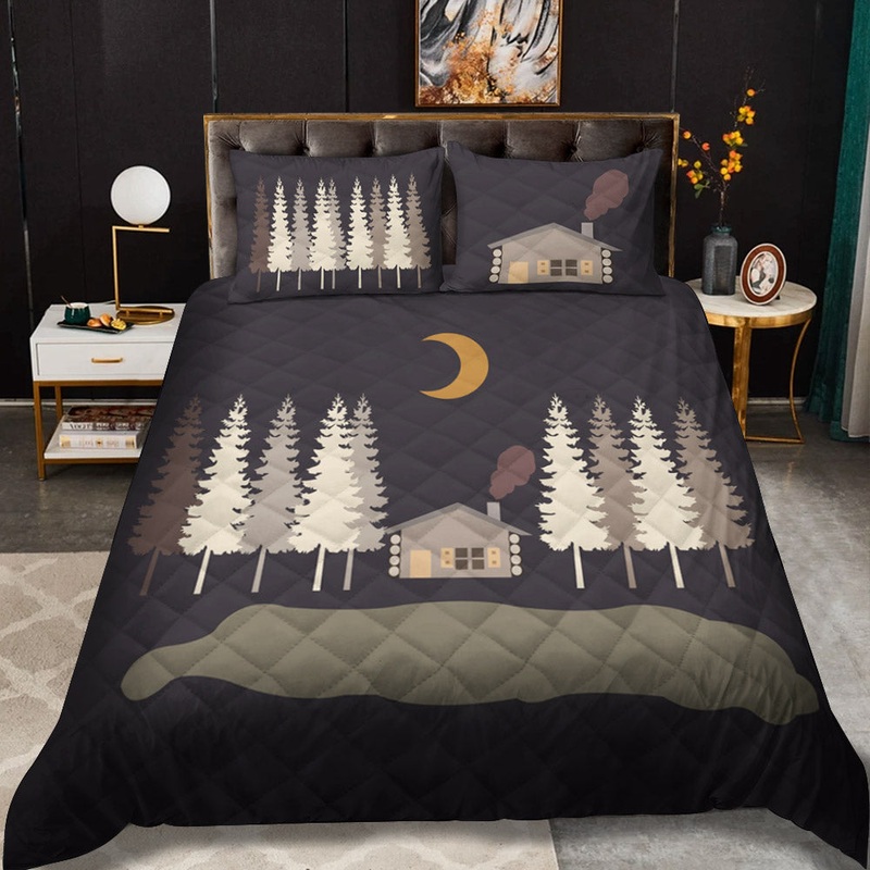 American Heritage Textiles Moonlit Cabin Rectangle CLA2609001B Quilt Bedding Set