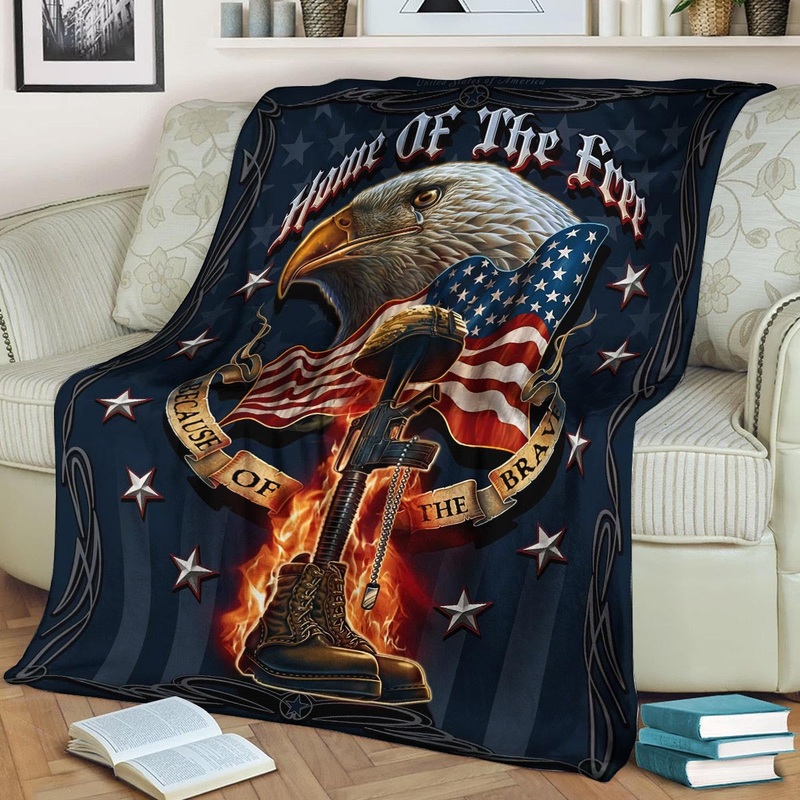 American Solider DD240803F Sherpa Fleece Blanket